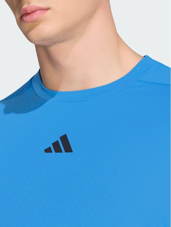 adidas adidas Koszulka techniczna D4T PrimeLift 3 Stripes Niebieski jasny Regular Fit