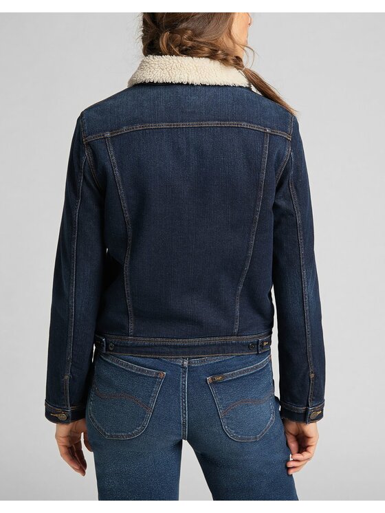 Lee Lee Kurtka damska SHERPA RIDER Niebieski Slim Fit