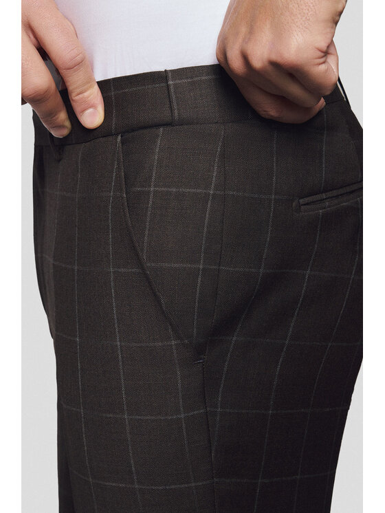 Lancerto Lancerto Garnitur Castel GA073125000021 Brązowy Slim Fit