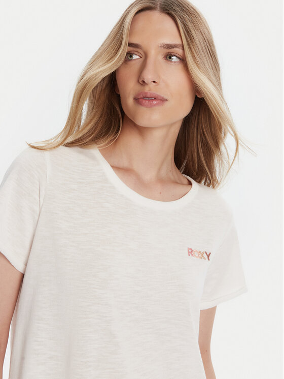 Roxy Roxy T-särk ERJZT05731-WBK0 Valge Regular Fit