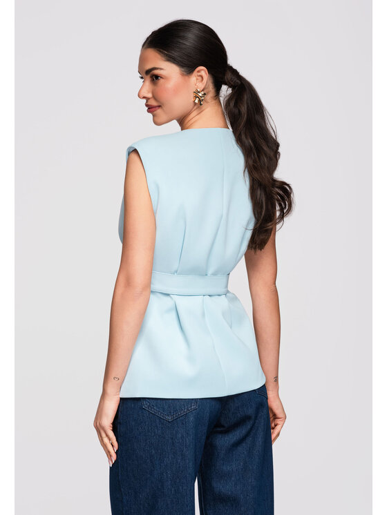 Ombre Ombre Kamizelka OW-VE-E0001 Niebieski Slim Fit