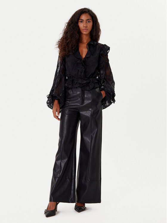 BARDOT BARDOT Μπλουζάκι Frill Embroidered 59896TB2 Μαύρο Regular Fit