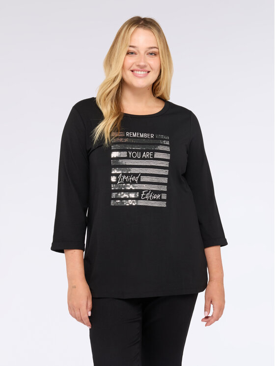 Fiorella Rubino Fiorella Rubino T-Shirt G228L008533N033 Czarny Regular Fit