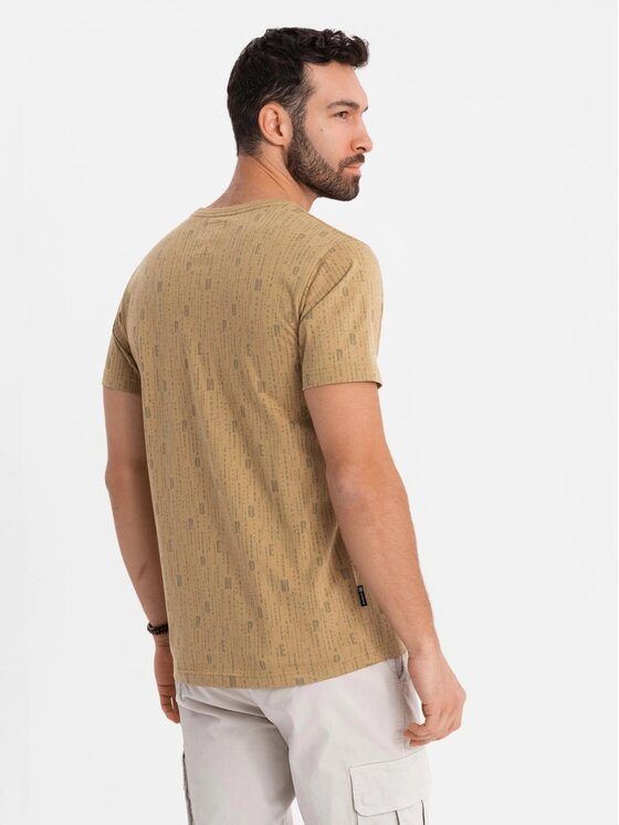 Ombre Ombre T-Shirt OM-TSFP-0225 Zielony Regular Fit