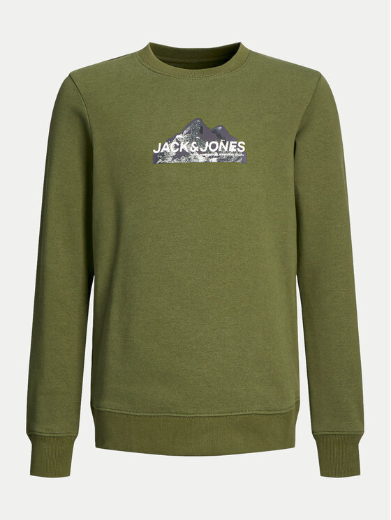 Jack&Jones Junior Jack&Jones Junior Majica dugih rukava Mountain Logo 12263372 Zelena Relaxed Fit