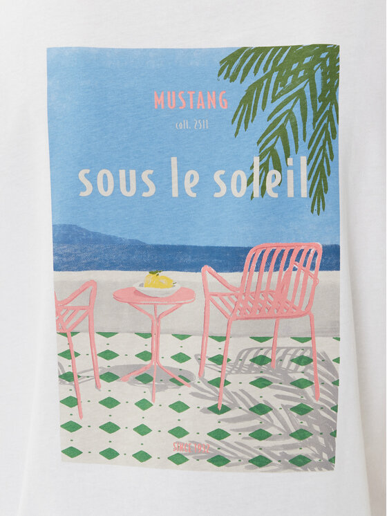Mustang Mustang T-krekls Floris 1016158 Balts Relaxed Fit