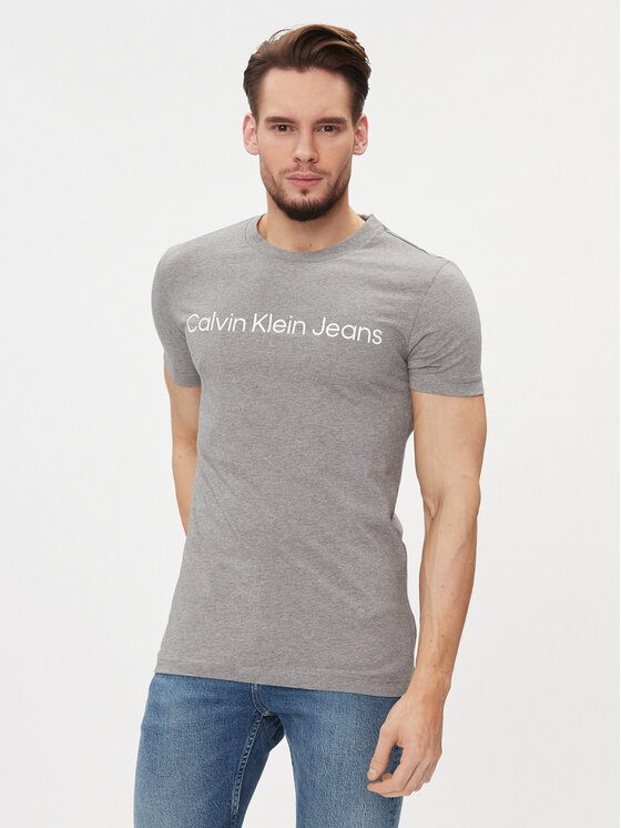 Férfi Póló Calvin Klein Jeans, Méret: M, Szürke, J30J322552