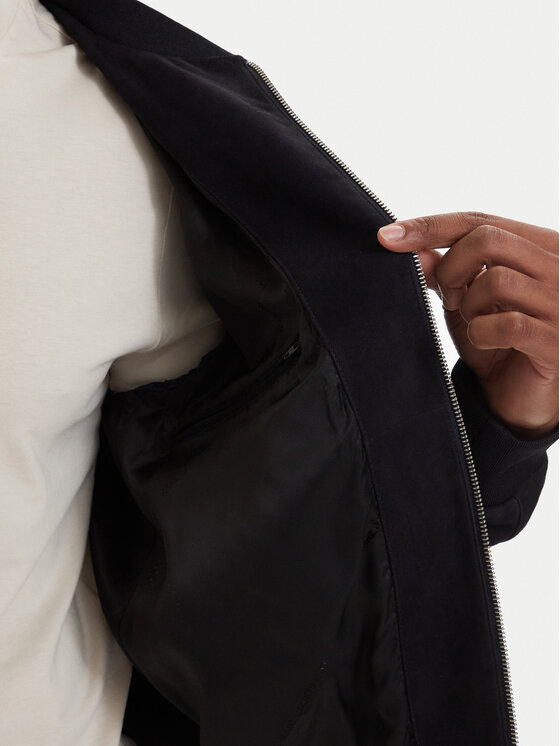 KARL LAGERFELD KARL LAGERFELD Kožená bunda 555011 562411 Tmavomodrá Regular Fit