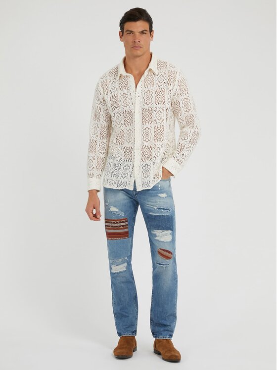 Guess Guess Koszula 153449 Biały Classic Fit