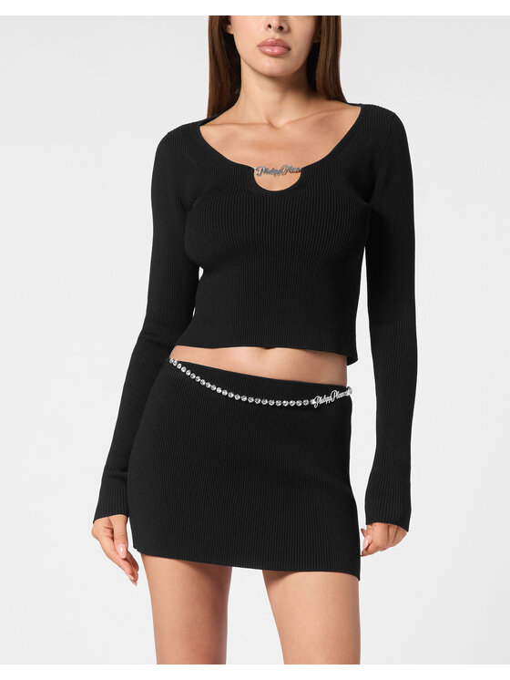 PHILIPP PLEIN PHILIPP PLEIN Halenka 22135 Černá Cropped Fit