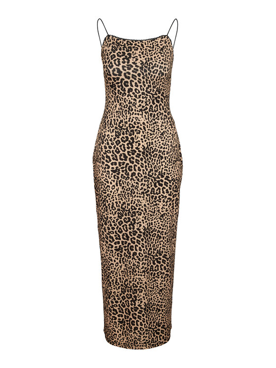 Noisy May Noisy May Sukienka letnia Avery 27034320 Brązowy Slim Fit