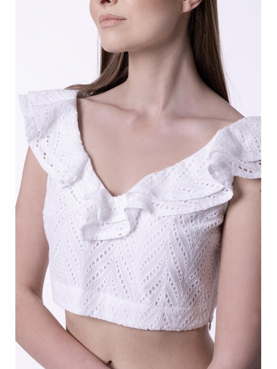 LAURELLA LAURELLA Bluzka Laurella 2UL011140 Biały Regular Fit