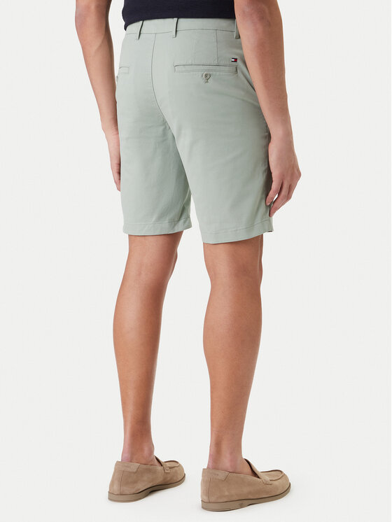 Tommy Hilfiger Tommy Hilfiger Kratke hlače iz tkanine Denton 9.5 MW0MW42351 Zelena Slim Fit