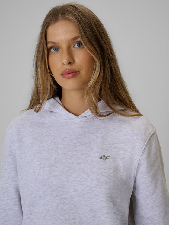 4F 4F Bluza BASIC+ Szary jasny Relaxed Fit