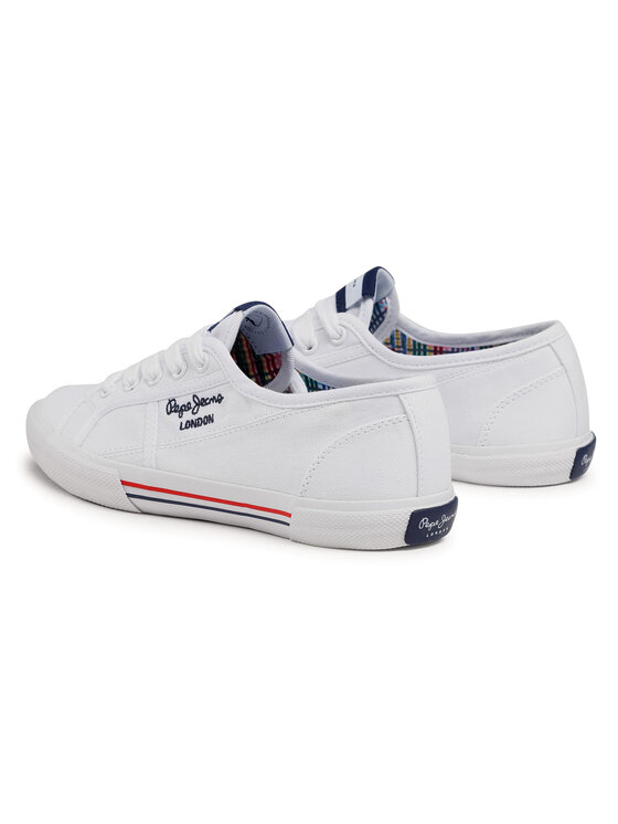 Pepe Jeans Pepe Jeans Teniși Aberlady Ecobass PLS31193 Alb
