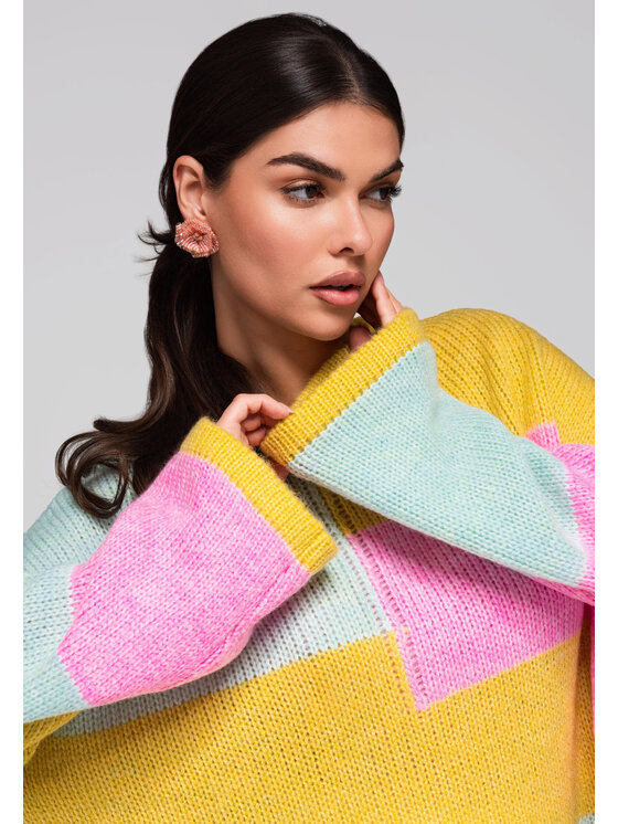 Ombre Ombre Sweter LW-SWSW-0108 Kolorowy Oversize