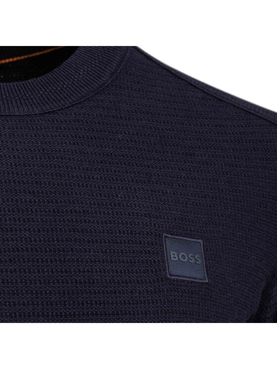 BOSS Boss Sweter 50495784-404_L Granatowy Regular Fit