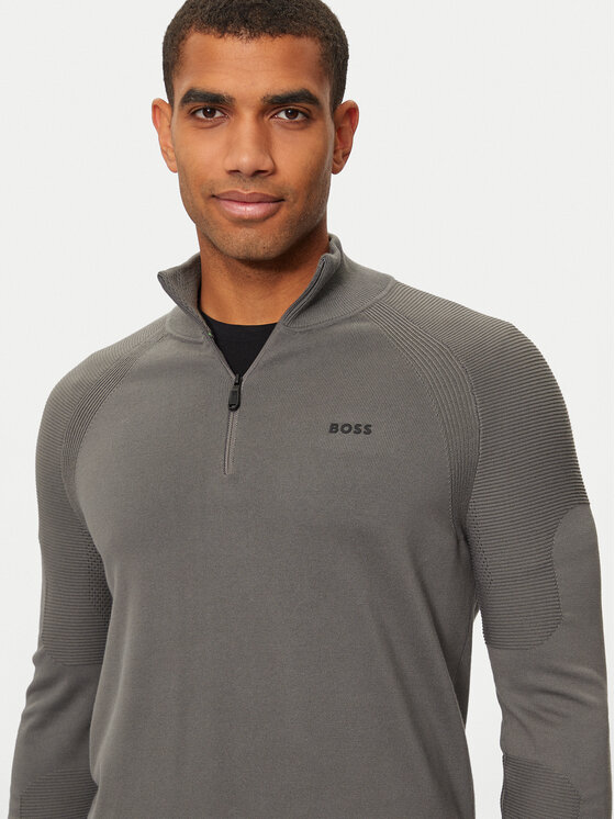 BOSS Boss Džemper Perform-X_QZ 50498525 Siva Regular Fit