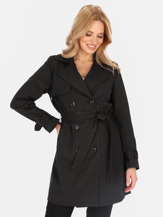 Perso Perso Prechodný kabát BLE252682F Čierna Regular Fit