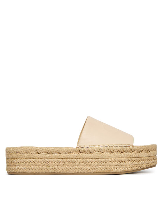 Calvin Klein Espadrile Flatf Espa Mule Lth Mg HW0HW03027 Bej