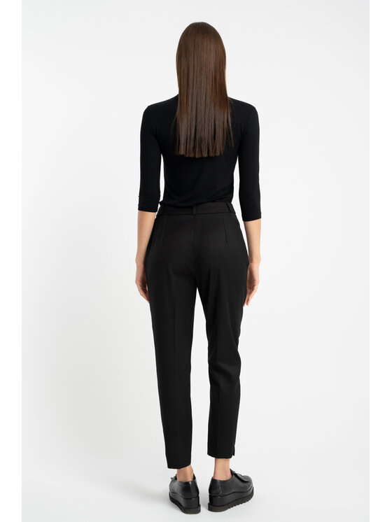 CLICK CLICK Bavlnené nohavice 30-443 Čierna Slim Fit