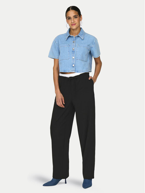 ONLY ONLY Spodnie materiałowe Tille 15338509 Czarny Straight Fit