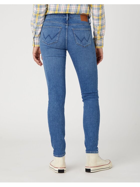 Wrangler Wrangler Jeansy SKINNY Niebieski Skinny Fit