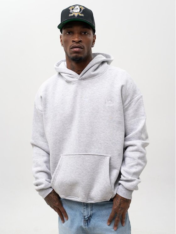 Jigga Wear Jigga Wear Bluza Szeroka luźna korona klasyczna 129601 Szary Oversize