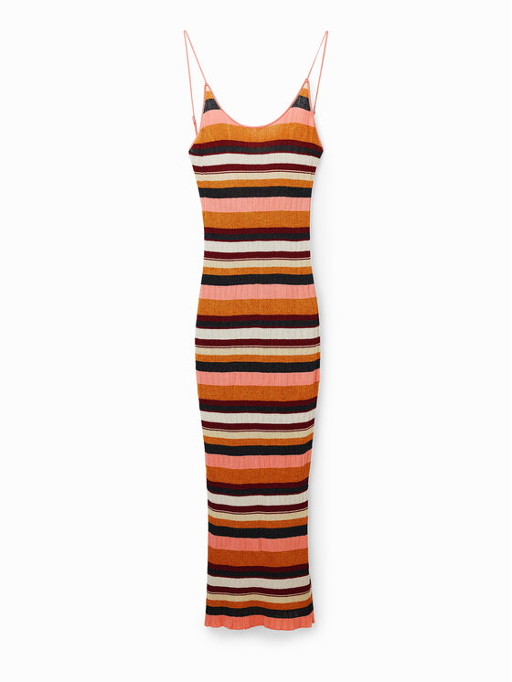 Desigual Desigual Vestito estivo 23SWVF11 Arancione Slim Fit