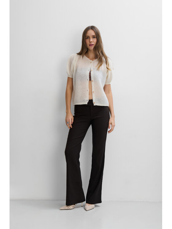 Fobya Fobya Sweter F2025 Écru Basic Fit