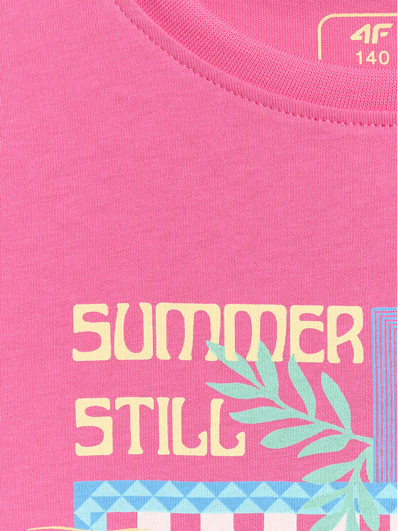 4F 4F T-Shirt SUMMER SPLASH Różowy Regular Fit