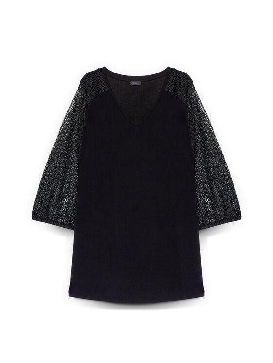 Fiorella Rubino Fiorella Rubino T-Shirt G0AUL009177N033 Czarny Regular Fit