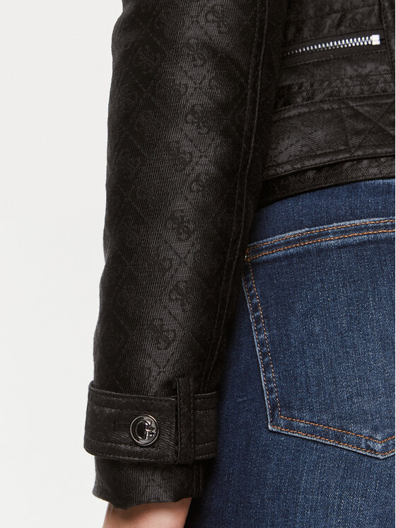 Guess Guess Jakna od imitacije kože Olivia Moto Jacket W3YL25 WFIR2 Crna Regular Fit