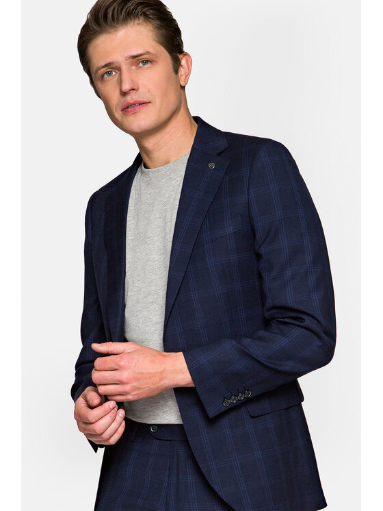 Lancerto Lancerto Garnitur Singapore Granatowy Regular Fit