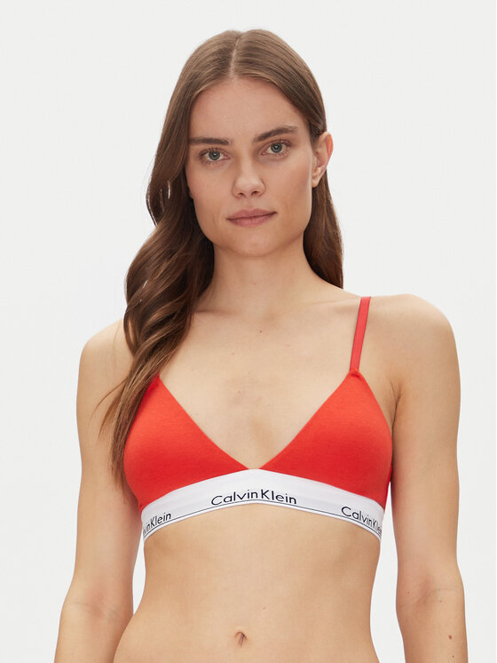 Calvin Klein Underwear Podprsenka Bralette Lightly Lined Triangle 000QF5650E Červená