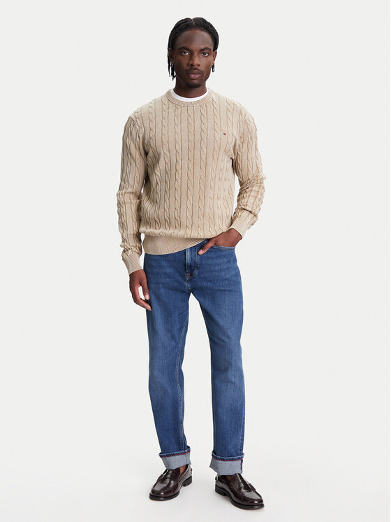 Tommy Hilfiger Tommy Hilfiger Sweter Classic MW0MW39524 Beżowy Regular Fit