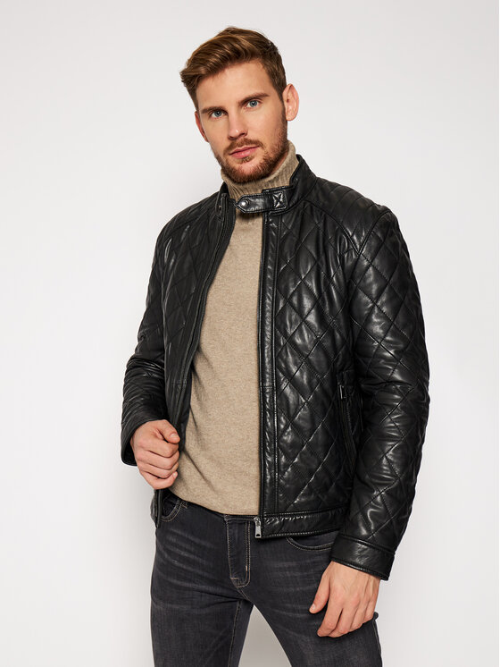 JOOP! Joop! Giacca di pelle Marty 1500119 Nero Regular Fit