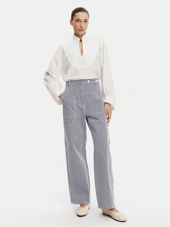 Munthe Munthe Jeans hlače Fancie 251141425106 Mornarsko modra Wide Leg