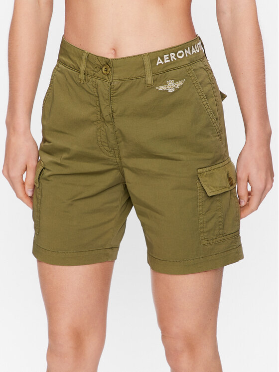 Aeronautica Militare Aeronautica Militare Шорти з тканини 231BE186DCT3119 Зелений Regular Fit