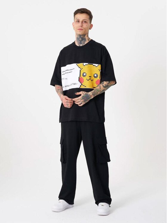 Machinist Machinist T-Shirt Koszulka Z Krótkim Rękawem Oversize Czarna Machinist Pikachu S Czarny Oversize