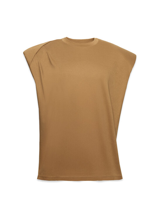 La Mania La Mania T-Shirt MARIKA Brązowy Basic Fit