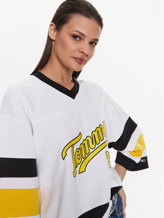 Tommy Jeans Tommy Jeans Μπλουζάκι Collegiate 85 DW0DW14862 Λευκό Oversize