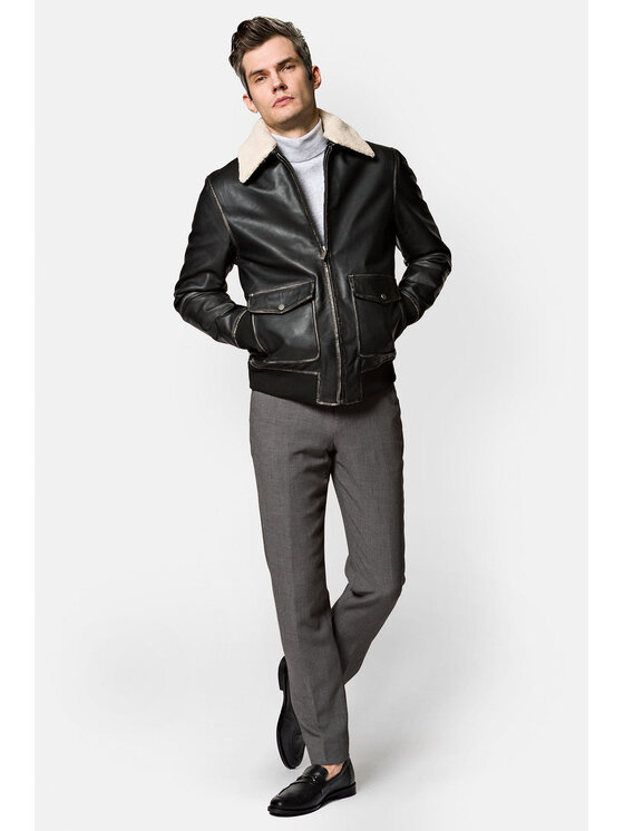 Lancerto Lancerto Kurtka skórzana Blain KU068222000008 Czarny Regular Fit
