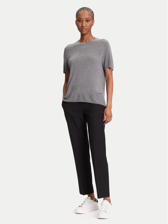 Calvin Klein Calvin Klein Sweter LV044A307G Szary Regular Fit