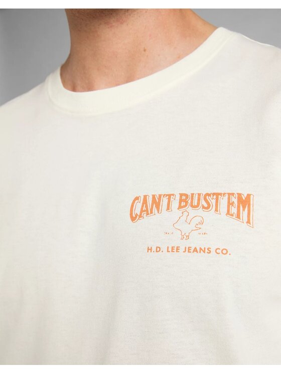 Lee Lee T-Shirt LS CAN'T BUST'EM TEE Beżowy Regular Fit