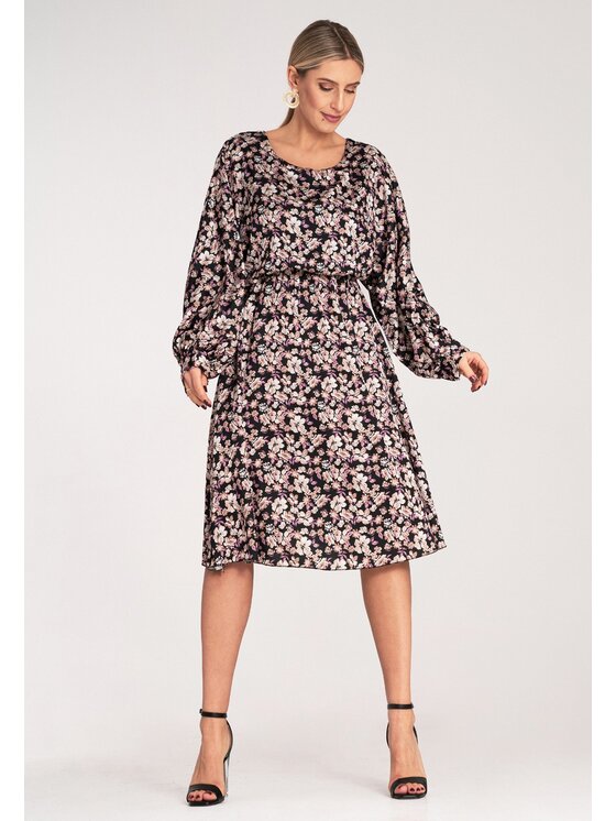 FIGL FIGL Každodenné šaty M1128 Čierna Casual Fit