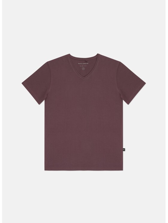Pako Lorente Pako Lorente T-Shirt P24WF-TT-001 Bordowy Slim Fit