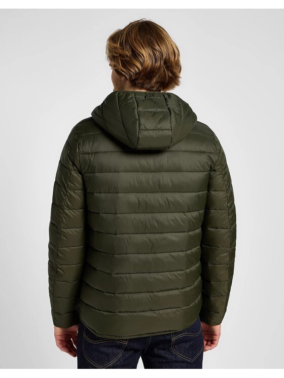 Lee Lee Kurtka puchowa LIGHT PUFFER JKT OLIVE NIGHT Zielony Regular Fit