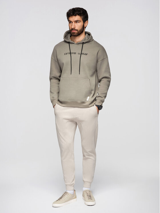 Ombre Ombre Spodnie dresowe OM-PABS-0305 Szary jasny Regular Fit