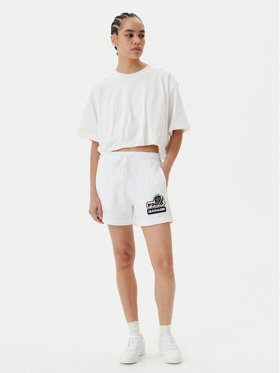 PINKO PINKO Αθλητικό σορτς Max Shorts Interlock Tecni 105271 A2MD Λευκό Regular Fit